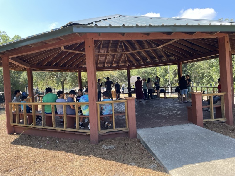 Outdoor pavilion outreach gathering